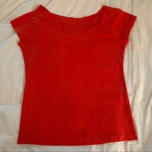 New York & Company Red Short Sleeve Tee Si…